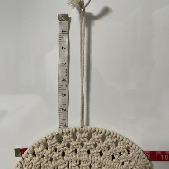 Macrame Woven Circle Cotton Tassel Round Wall Hanging Dorm Decor Bohemian New! - Picture 5 of 7